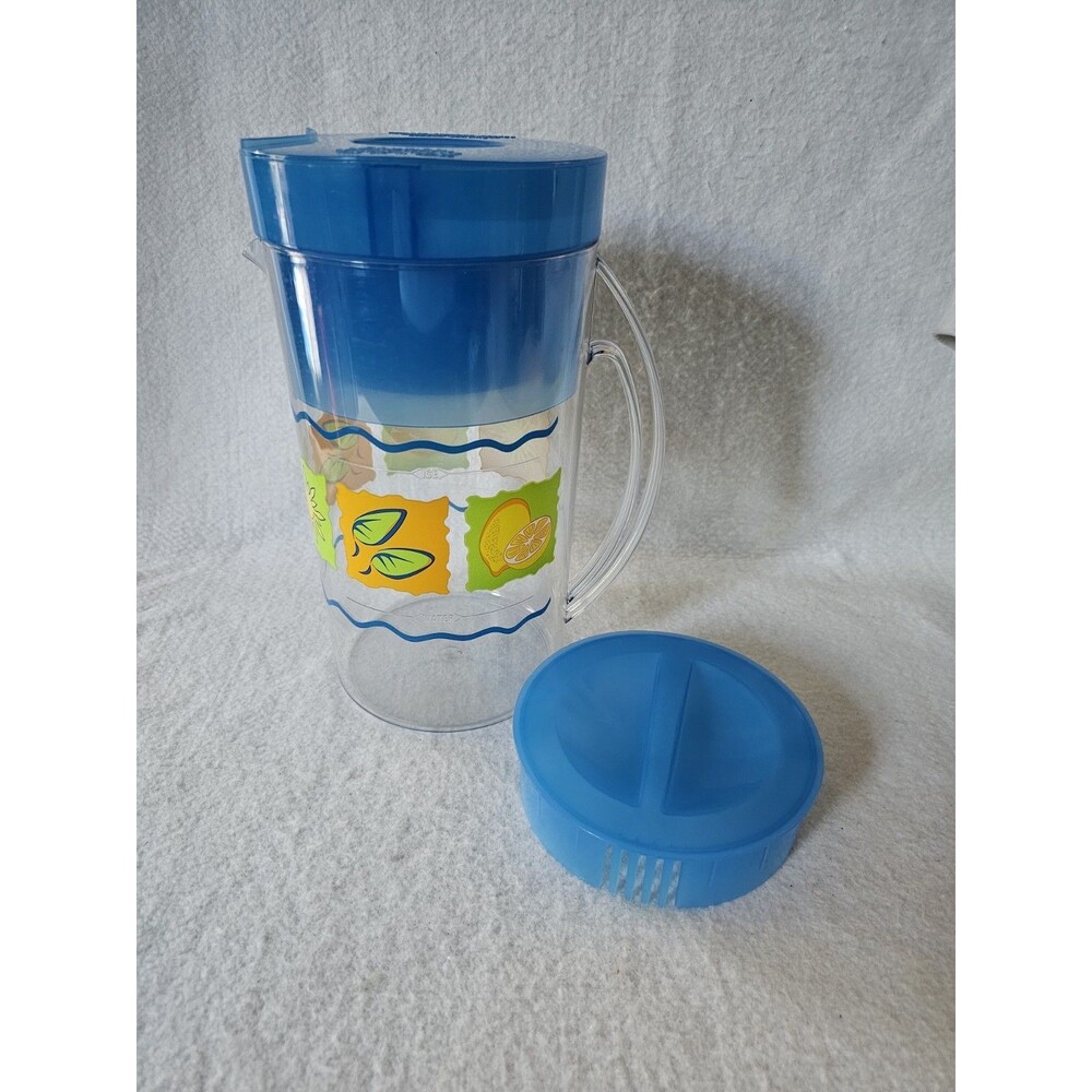 Mr Coffee TM1 Iced Tea Maker 2 Quart Pitcher Brew Basket Lids Blue Replacement